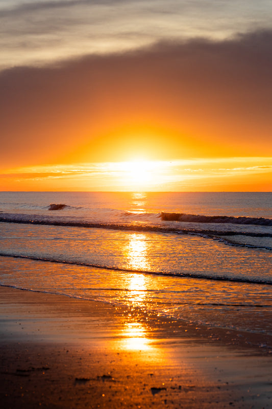 Golden Sunrise at Folly Beach in Charleston, South Carolina